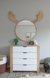 Hanah Home Cómoda Nisan 1600-026 Nogal Claro y Blanco